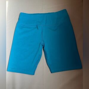 Mondetta Girl High Waist Biker Shorts Teal Youth Size Large 14/16